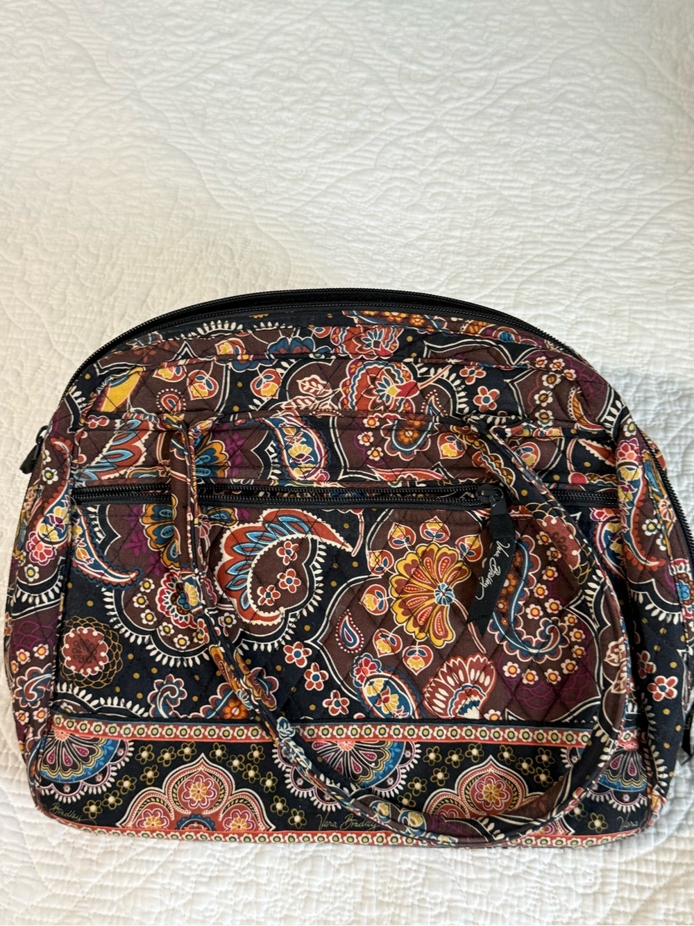 Vera Bradley Quilted Paisley Shoulder Bag - Black, Brown, Maroon